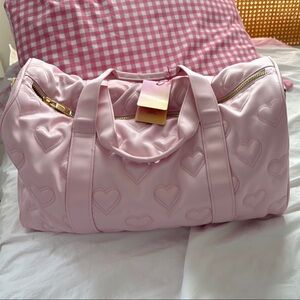 Stoney Clover Lane Pink Heart Duffle Bag